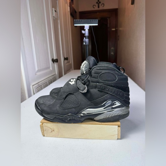Size 12 - Air Jordan 8 Retro 2015 Chrome Black Grey Suede (305381-003) - Picture 16 of 16